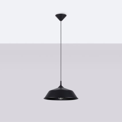 Żyrandol na lince FRIKA 1xE27/15W/230V śr. 34 cm czarny