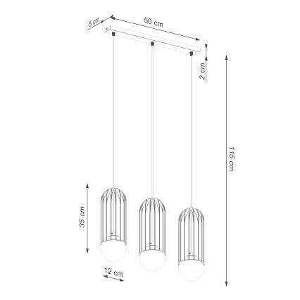 Żyrandol na lince BRINA 3xG9/8W/230V biały