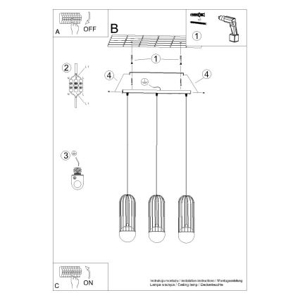Żyrandol na lince BRINA 3xG9/8W/230V biały