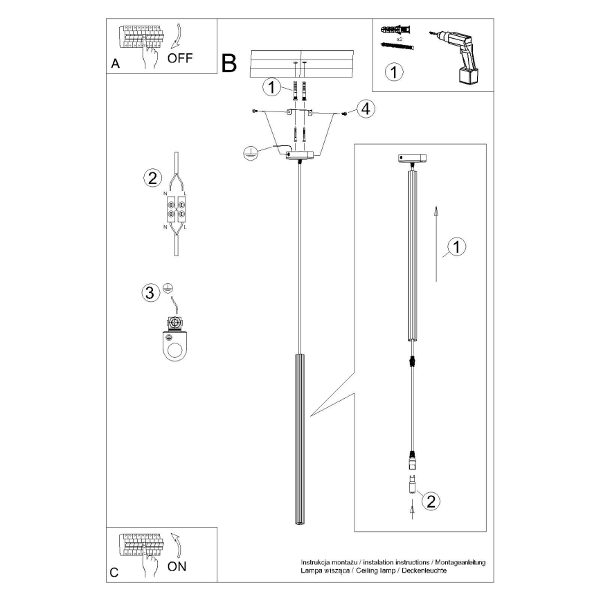 Żyrandol na lince ARCHE 1xG9/8W/230V biały