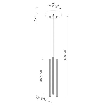 Żyrandol na lince ARCHE 3xG9/8W/230V białe