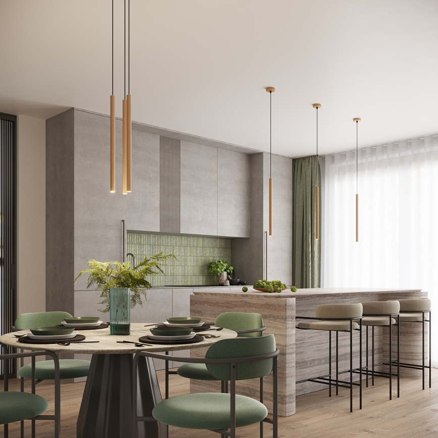 Żyrandol na lince ARCHE 3xG9/8W/230V złoty