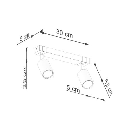 Oświetlenie punktowe FAGER 2xGU10/10W/230V czarne