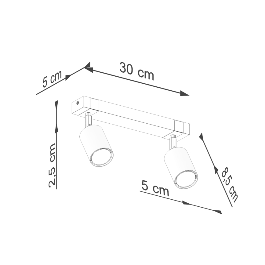 Oświetlenie punktowe FAGER 2xGU10/10W/230V czarne