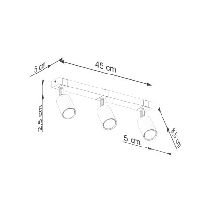 Oświetlenie punktowe FAGER 3xGU10/10W/230V czarne