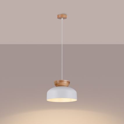 Żyrandol na lince MARION 1xE27/15W/230V śr. 29,5 cm biały