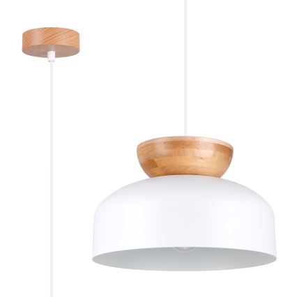 Żyrandol na lince MARION 1xE27/15W/230V śr. 29,5 cm biały