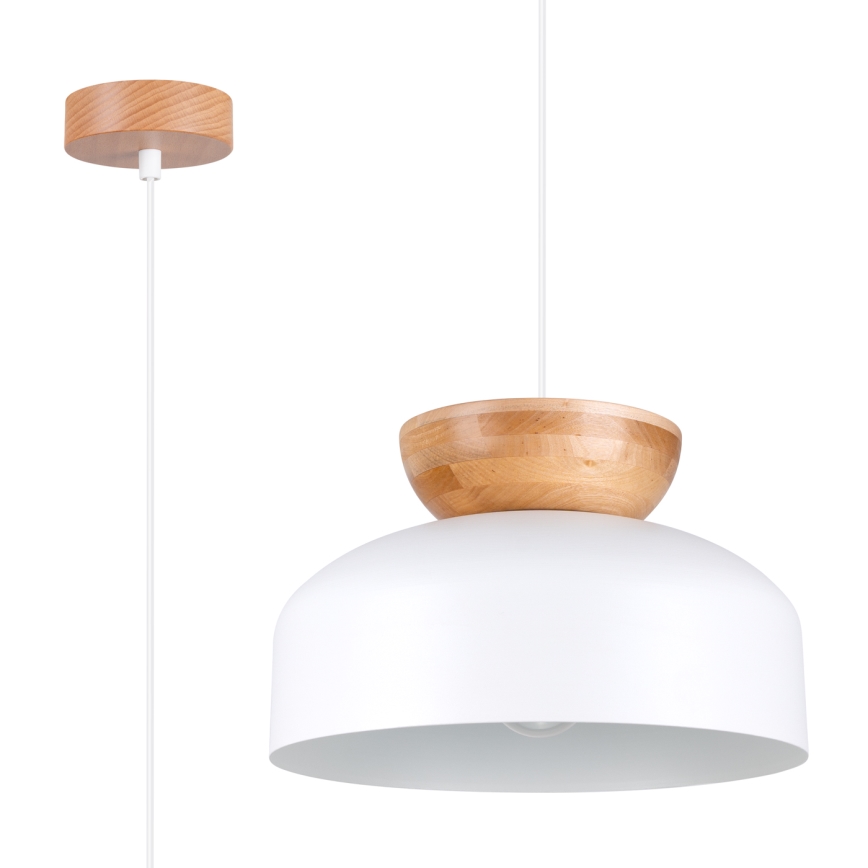Żyrandol na lince MARION 1xE27/15W/230V śr. 29,5 cm biały