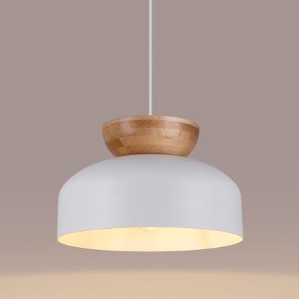 Żyrandol na lince MARION 1xE27/15W/230V śr. 29,5 cm biały