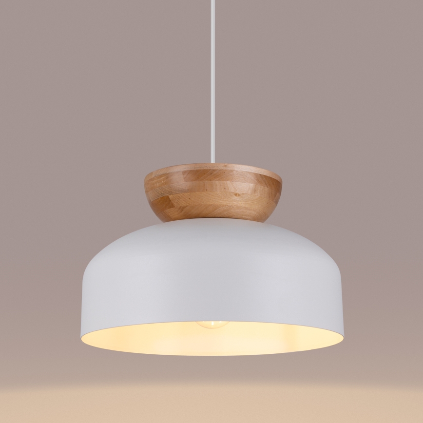 Żyrandol na lince MARION 1xE27/15W/230V śr. 29,5 cm biały