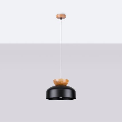 Żyrandol na lince MARION 1xE27/15W/230V śr. 29,5 cm czarny