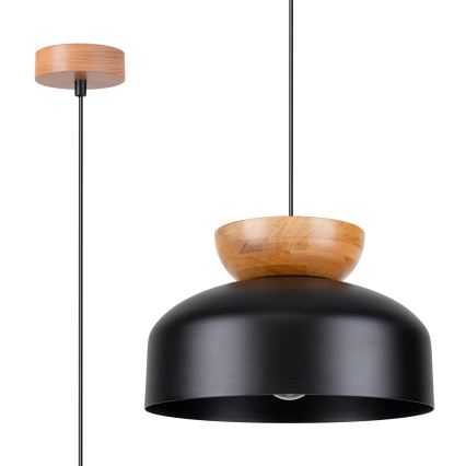 Żyrandol na lince MARION 1xE27/15W/230V śr. 29,5 cm czarny