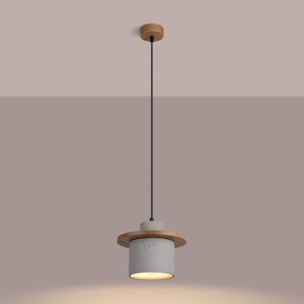 Lampa wisząca na przewodzie MAB, 1x E27/15W/230V, Ø 22 cm, beton/szary