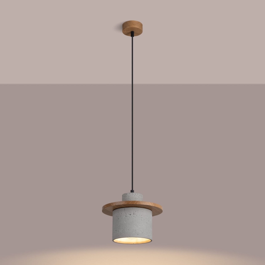 Lampa wisząca na przewodzie MAB, 1x E27/15W/230V, Ø 22 cm, beton/szary