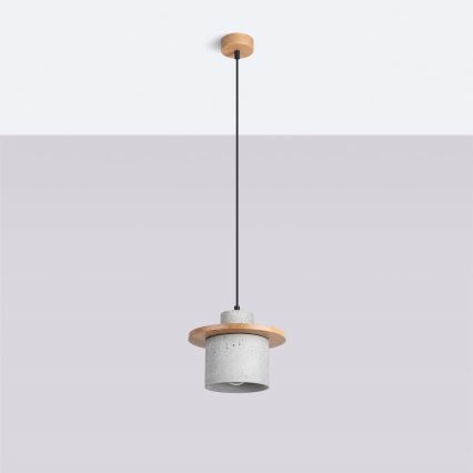 Lampa wisząca na przewodzie MAB, 1x E27/15W/230V, Ø 22 cm, beton/szary
