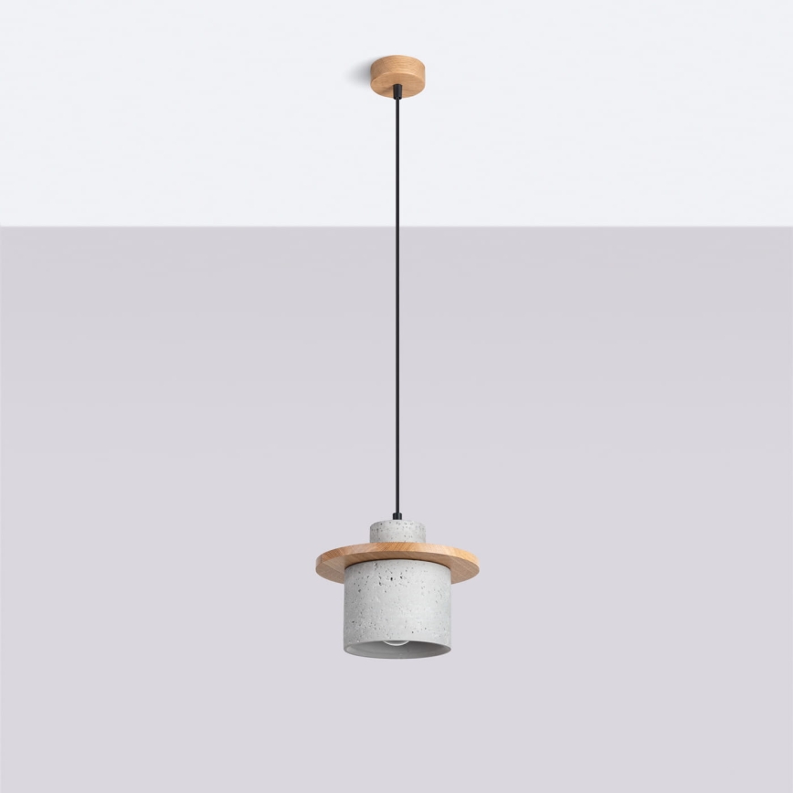 Lampa wisząca na przewodzie MAB, 1x E27/15W/230V, Ø 22 cm, beton/szary