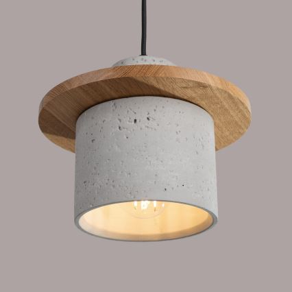 Lampa wisząca na przewodzie MAB, 1x E27/15W/230V, Ø 22 cm, beton/szary