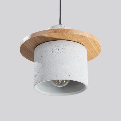 Lampa wisząca na przewodzie MAB, 1x E27/15W/230V, Ø 22 cm, beton/szary