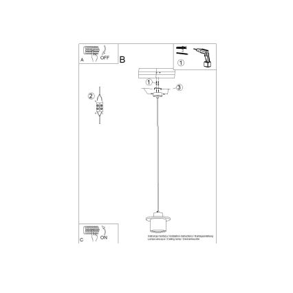 Lampa wisząca na przewodzie MAB, 1x E27/15W/230V, Ø 22 cm, beton/szary