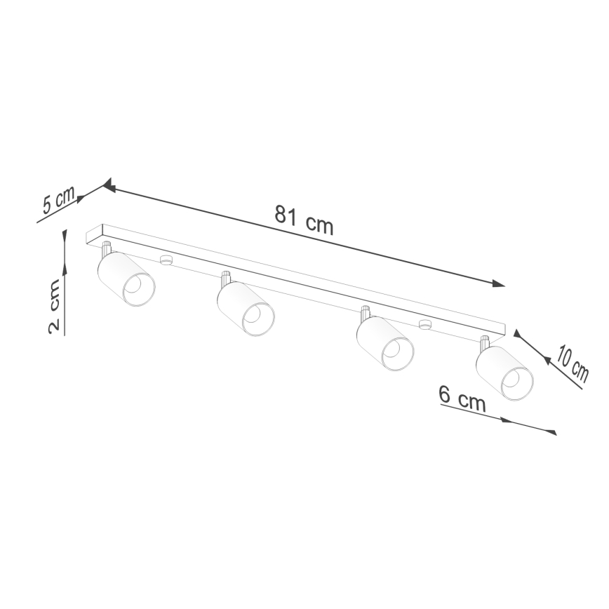 Oświetlenie punktowe WINX 4xGU10/10W/230V czarne/chrom błyszczący