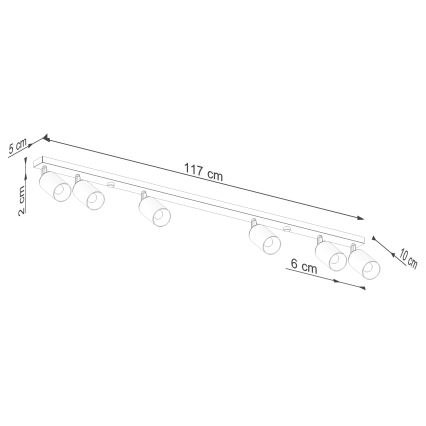 Oświetlenie punktowe WINX 6xGU10/10W/230V czarne/chrom błyszczący