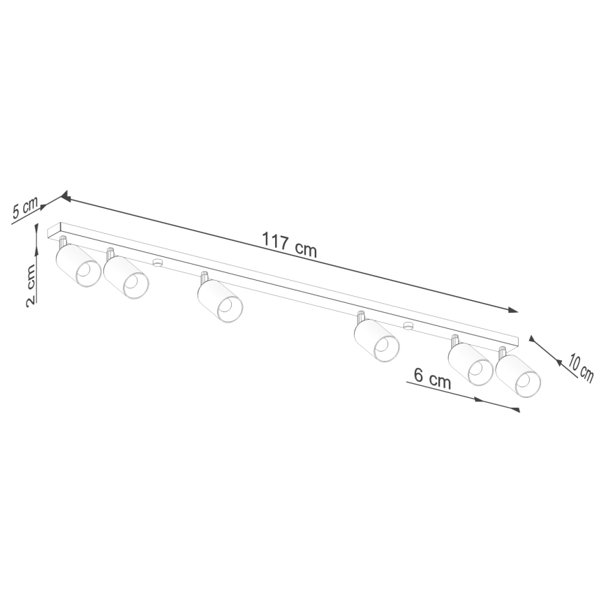 Oświetlenie punktowe WINX 6xGU10/10W/230V czarne/chrom błyszczący