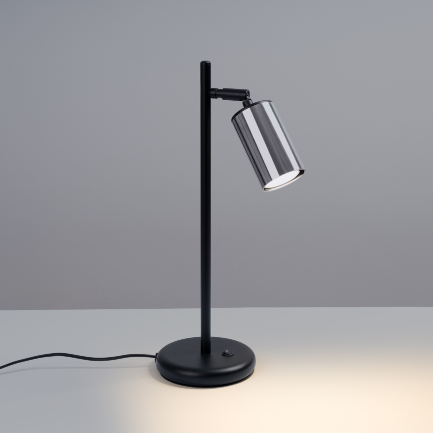 Lampa stołowa WINX 1xGU10/10W/230V czarna/chrom błyszczący