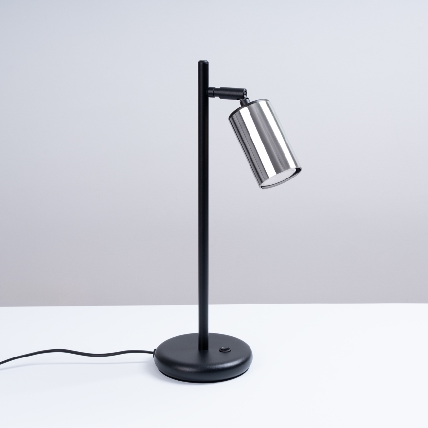 Lampa stołowa WINX 1xGU10/10W/230V czarna/chrom błyszczący