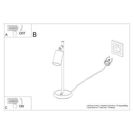 Lampa stołowa WINX 1xGU10/10W/230V czarna/chrom błyszczący