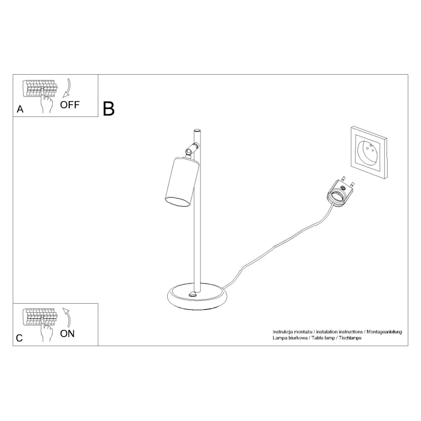 Lampa stołowa WINX 1xGU10/10W/230V czarna/chrom błyszczący