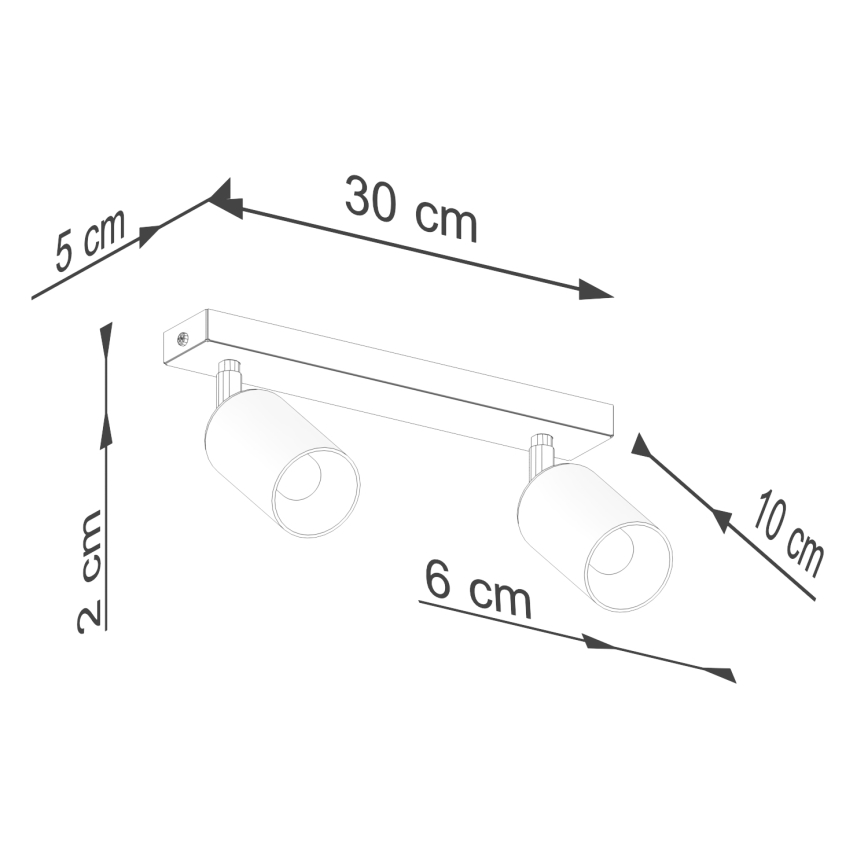Oświetlenie punktowe WINX 2xGU10/10W/230V czarne/złote