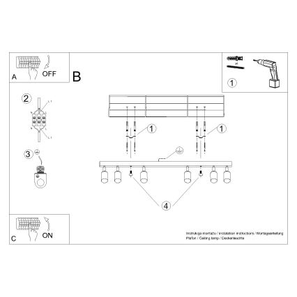 Oświetlenie punktowe WINX 6xGU10/10W/230V czarne/złote