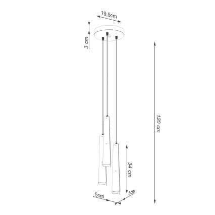 Żyrandol na lince PRYSM 3xG9/8W/230V czarny