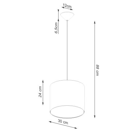 Żyrandol na lince NOVA 1xE27/15W/230V śr. 30 cm czarne