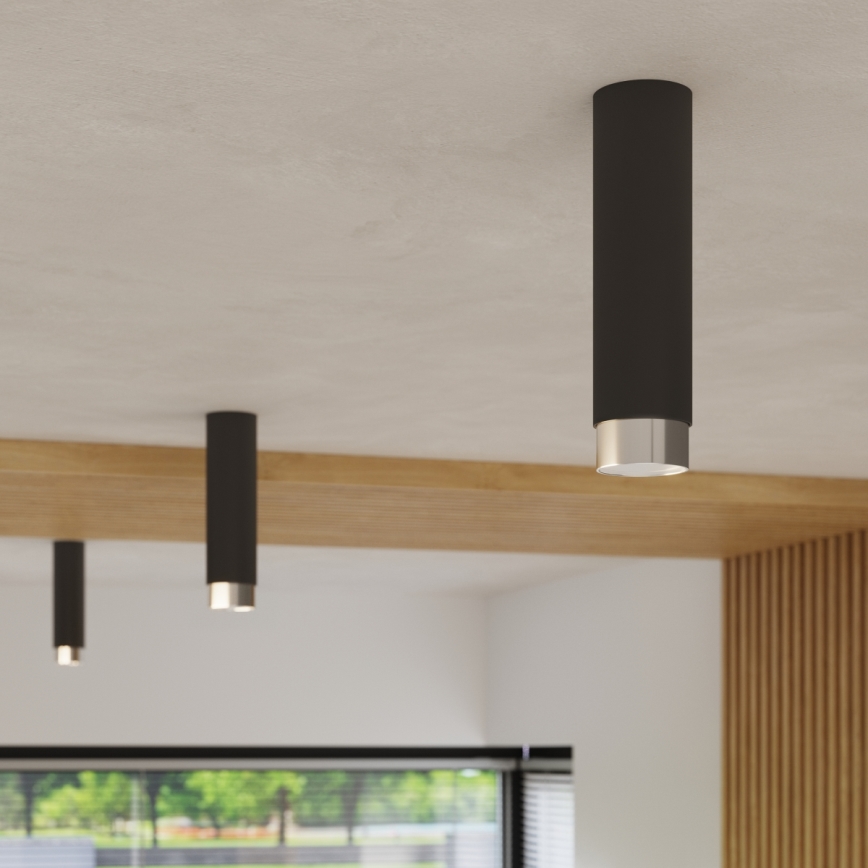 Oświetlenie punktowe NERO 1xGU10/10W/230V 12,5 cm czarny/chrom błyszczący