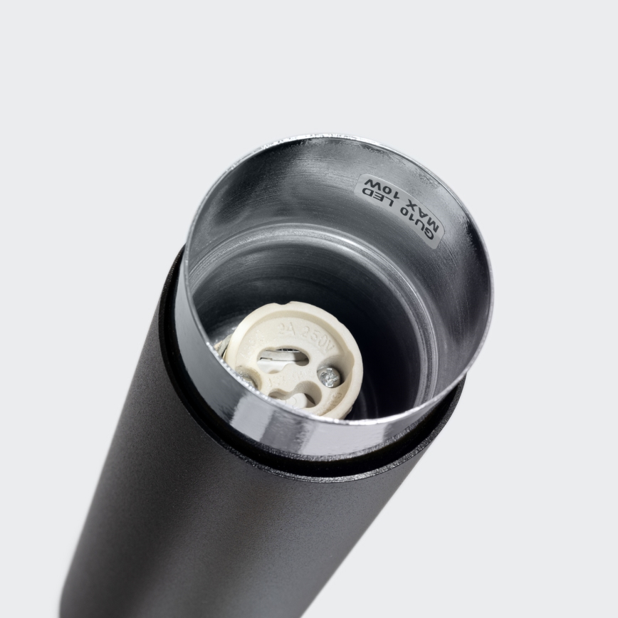 Oświetlenie punktowe NERO 1xGU10/10W/230V 12,5 cm czarny/chrom błyszczący