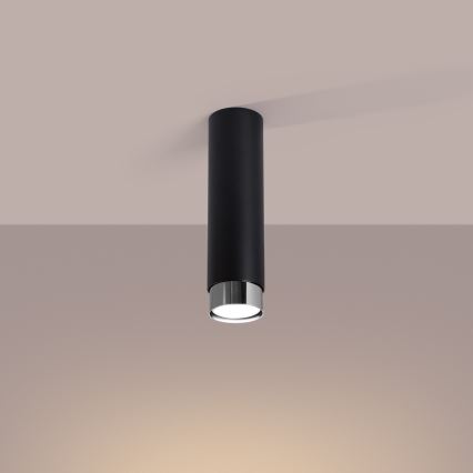 Oświetlenie punktowe NERO 1xGU10/10W/230V 22,5 cm czarny/chrom błyszczący