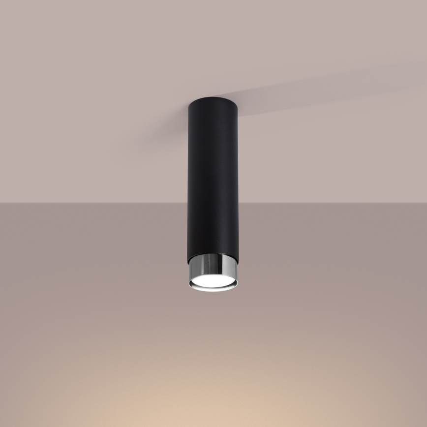 Oświetlenie punktowe NERO 1xGU10/10W/230V 22,5 cm czarny/chrom błyszczący