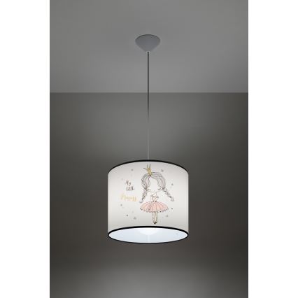 Żyrandol dziecięcy na lince PRINCESS 1xE27/15W/230V śr. 30 cm księżniczka