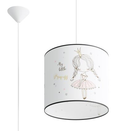 Żyrandol dziecięcy na lince PRINCESS 1xE27/15W/230V śr. 30 cm księżniczka