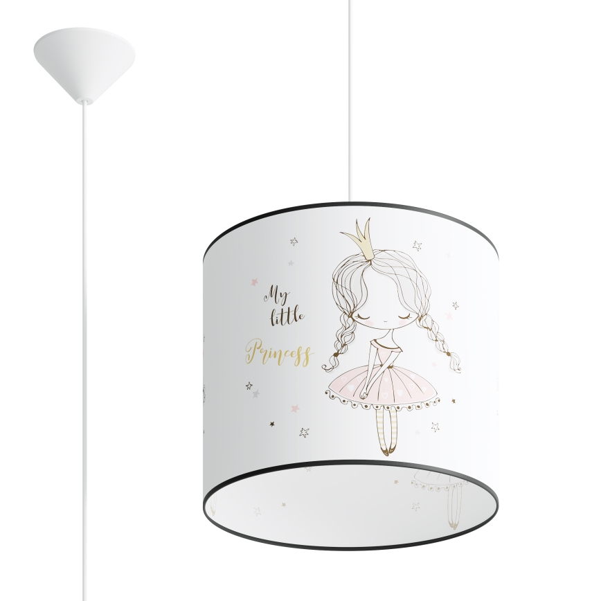 Żyrandol dziecięcy na lince PRINCESS 1xE27/15W/230V śr. 30 cm księżniczka