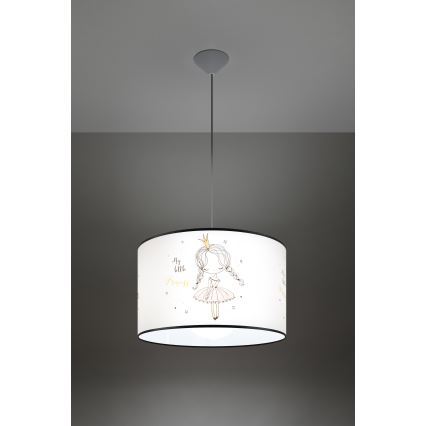 Żyrandol dziecięcy na lince PRINCESS 1xE27/15W/230V śr. 40 cm księżniczka