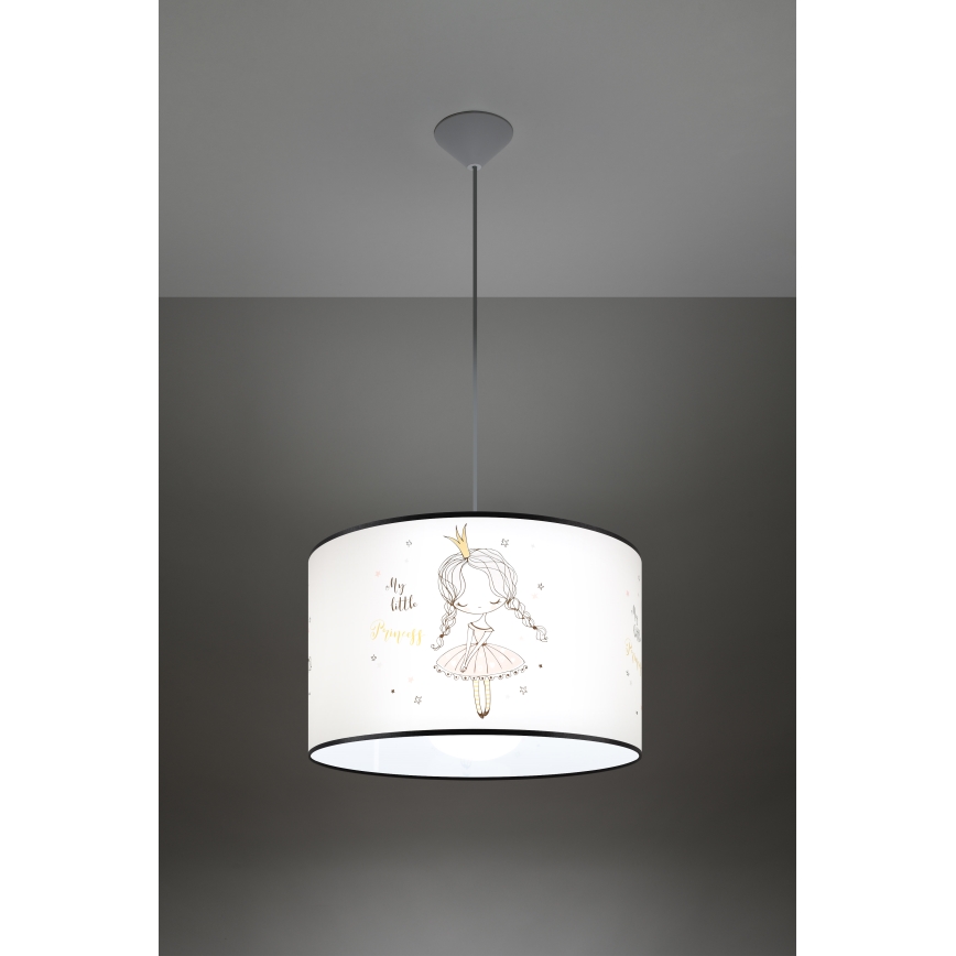 Żyrandol dziecięcy na lince PRINCESS 1xE27/15W/230V śr. 40 cm księżniczka