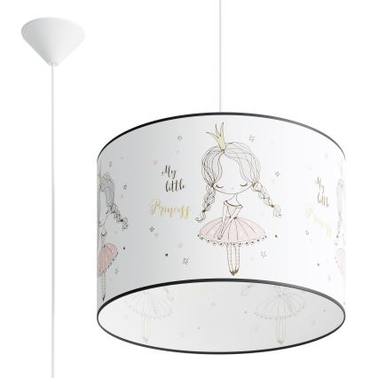 Żyrandol dziecięcy na lince PRINCESS 1xE27/15W/230V śr. 40 cm księżniczka