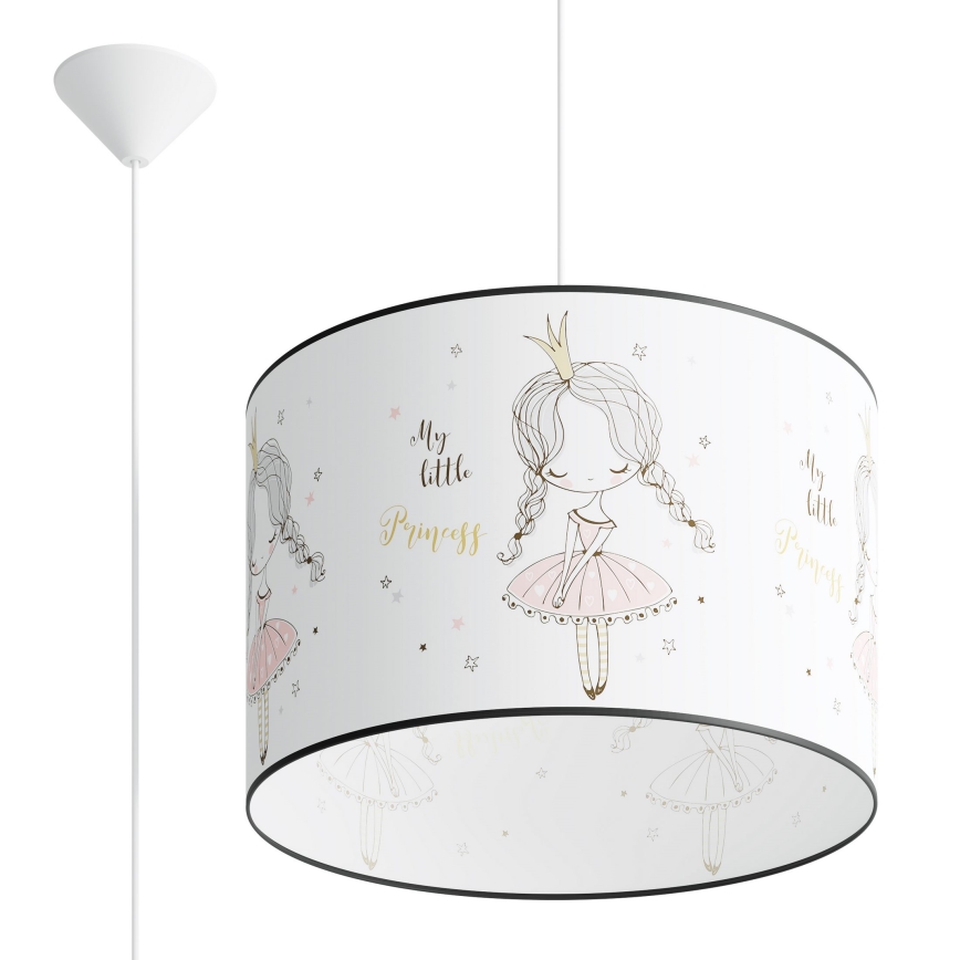 Żyrandol dziecięcy na lince PRINCESS 1xE27/15W/230V śr. 40 cm księżniczka