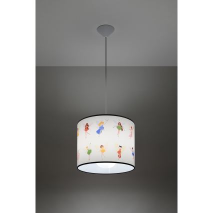 Żyrandol dziecięcy na lince FAIRY 1xE27/15W/230V śr. 30 cm wróżka