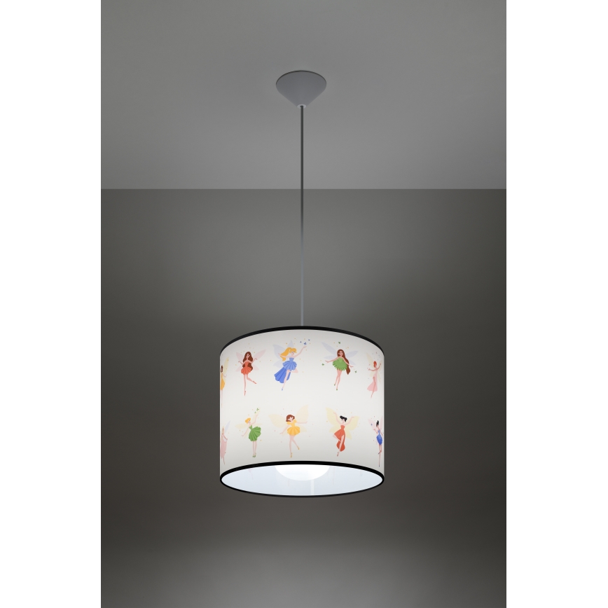 Żyrandol dziecięcy na lince FAIRY 1xE27/15W/230V śr. 30 cm wróżka