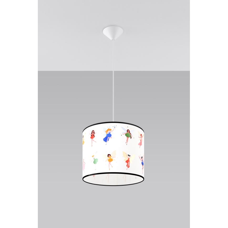 Żyrandol dziecięcy na lince FAIRY 1xE27/15W/230V śr. 30 cm wróżka