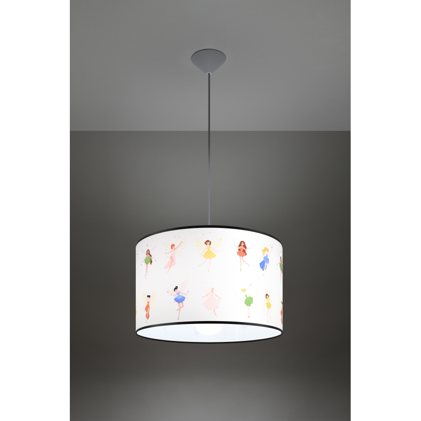 Żyrandol dziecięcy na lince FAIRY 1xE27/15W/230V śr. 40 cm wróżka