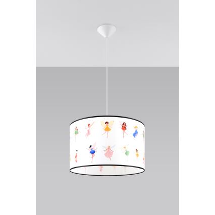 Żyrandol dziecięcy na lince FAIRY 1xE27/15W/230V śr. 40 cm wróżka